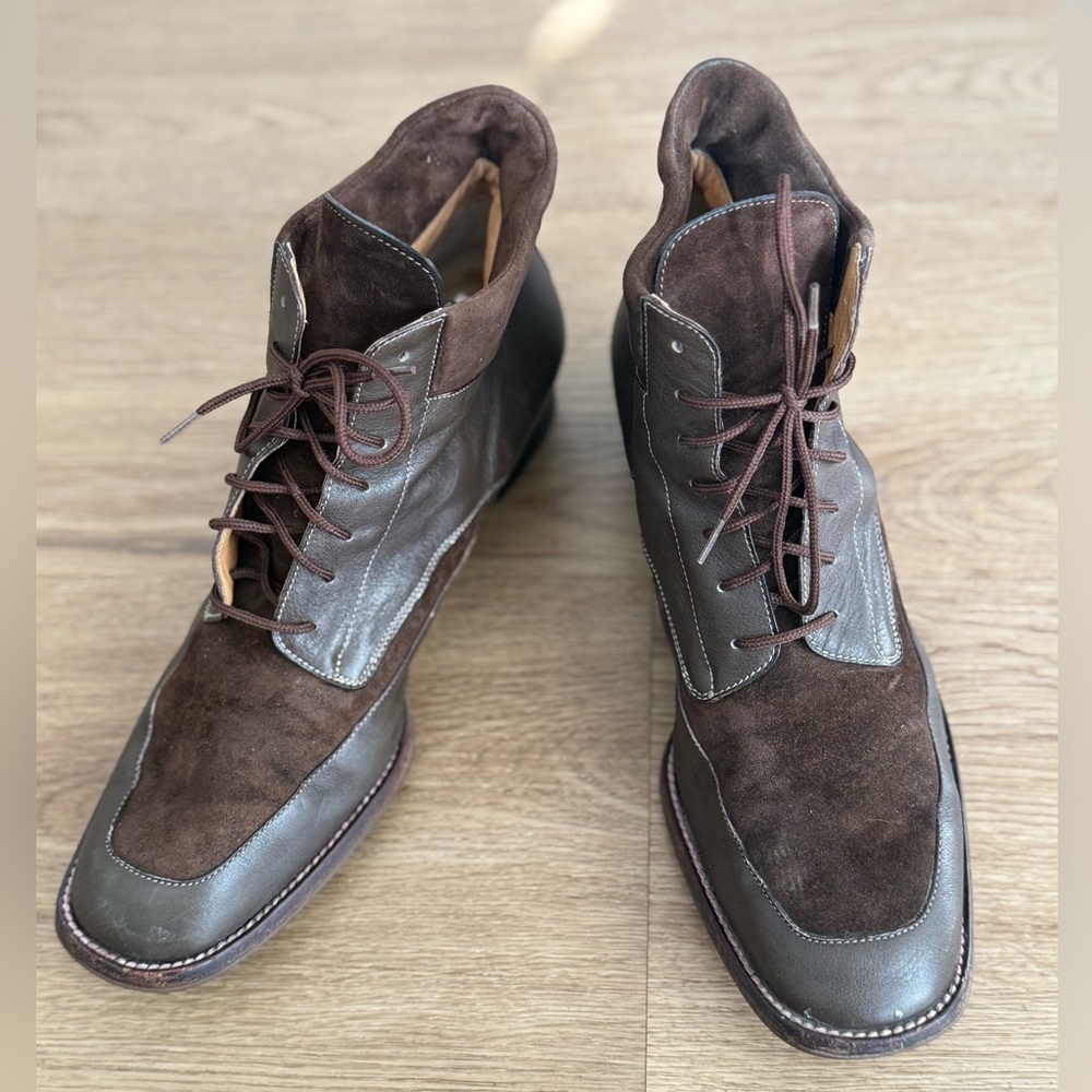 Wilkes Bashford Italian Lace-Up Brown Leather Boots Men’s Size 6.5 Women’s 8.5